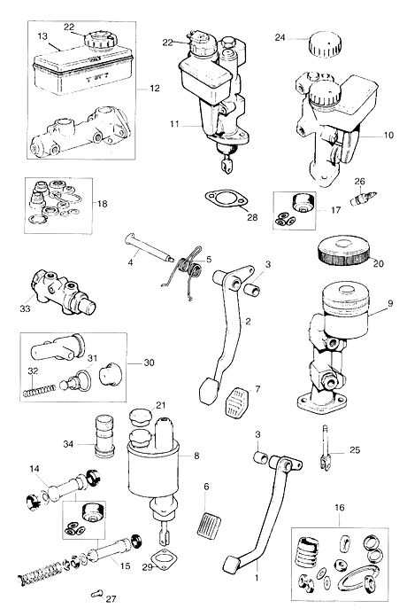 サーボ付ブレーキマスター用クレビスピン（カラー付）