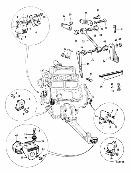 ADO16 ギア セレクター マウント (丸型) エンジンtoブラケット 