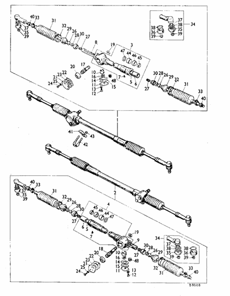 REPRODUCTION RHD STEERING RACK AUSTIN1000-1300 (ADO16) 